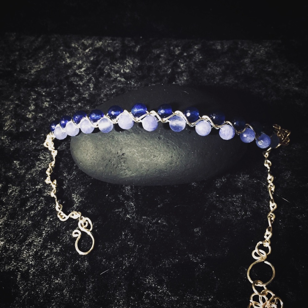 Sapphire and aquamarine choker